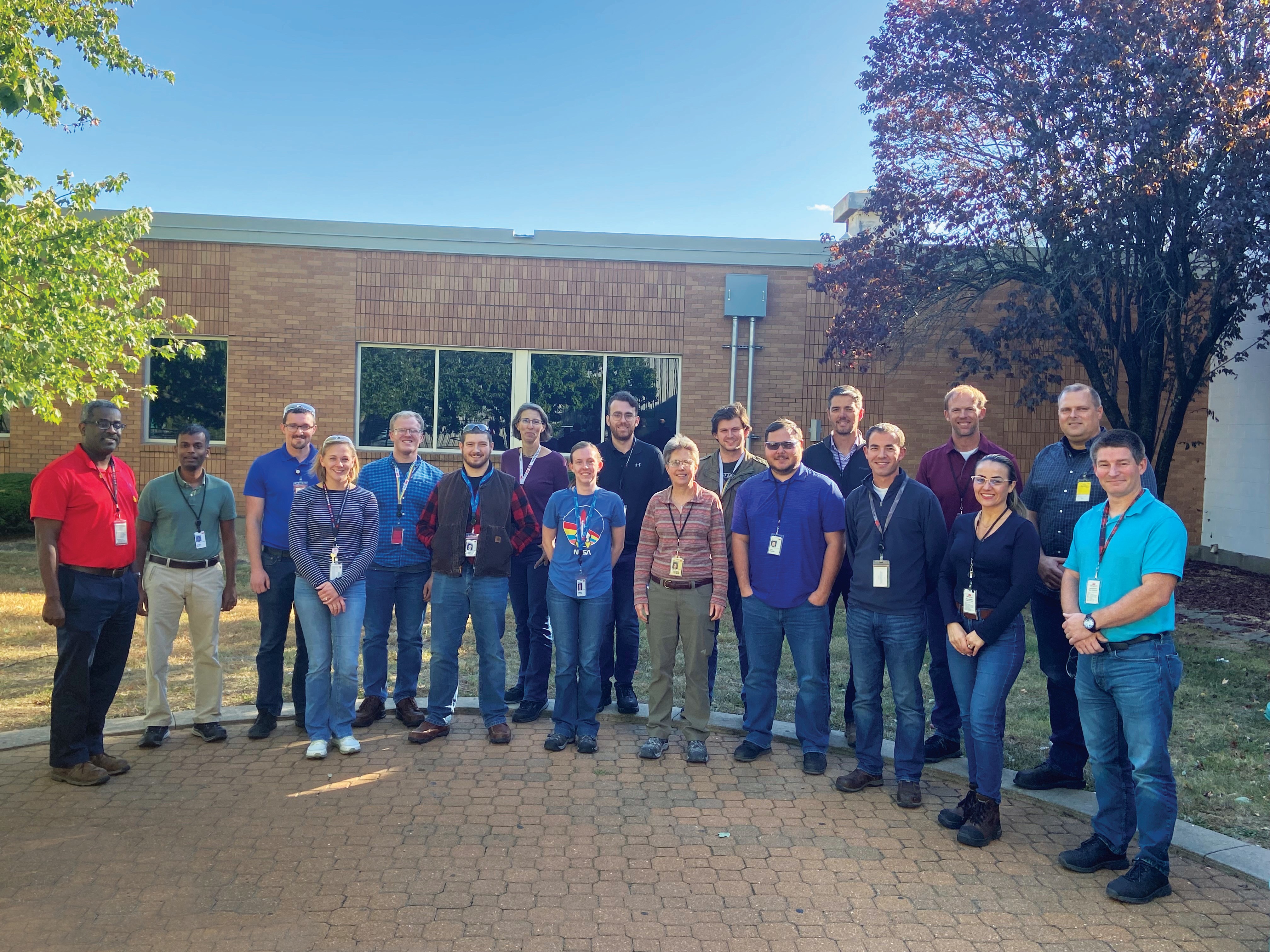 A group of 3M Springfield employees gathered outside the office for a photo.